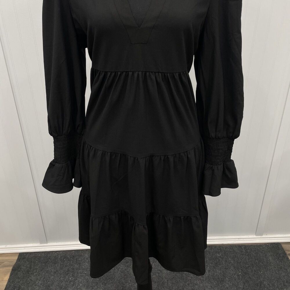 Pomander Place by Tuckernuck Women's Large Black Crepe Mini Kenzo Dress - Picture 4 of 8